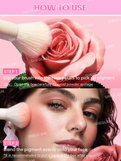 SHEGLAM Pink Ribbon Rose Blush Powder Blush Rose Waterproof - Image 4