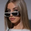 SHEIN 1pc Women’s Small Rectangle Fashionable Glasses