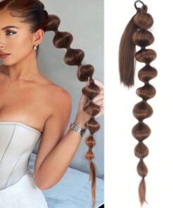 SHEIN Synthetic Wig Lantern Bubble Ponytail 30 Inch Extra Long