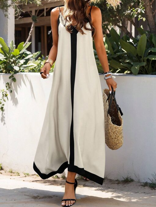 SHEIN Clasi Women Two-Tone Sleeveless Casual Summer Dress - Image 3