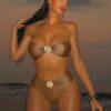 SHEIN Swim SXY Sexy Shell Metal Straps High Waist Women Swimwear
