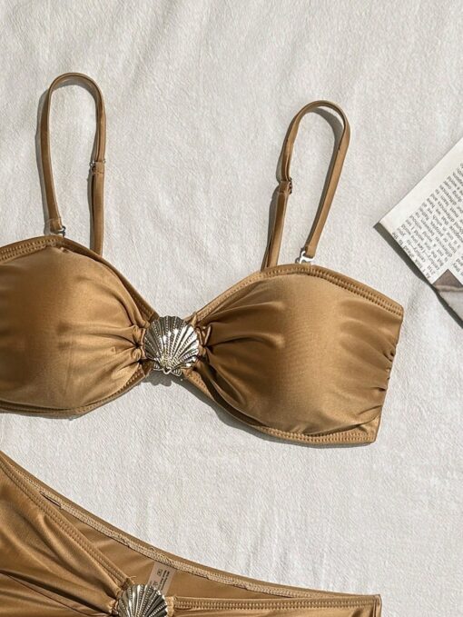 SHEIN Swim SXY Sexy Shell Metal Straps High Waist Women Swimwear - Image 3