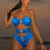 SHEIN Swim SXY Strapless Bodysuit Swimsuit With Detachable Straps
