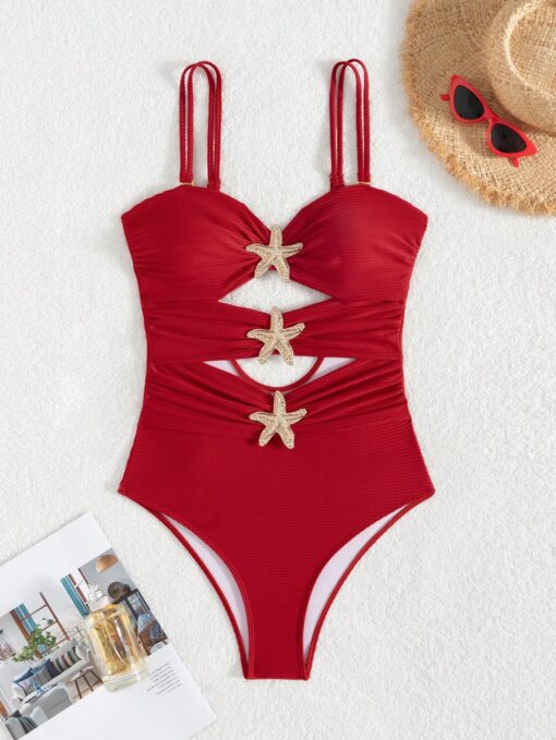 SHEIN Summer Women's Sexy Backless Starfish Decor One-Piece Swimsuit - Image 3
