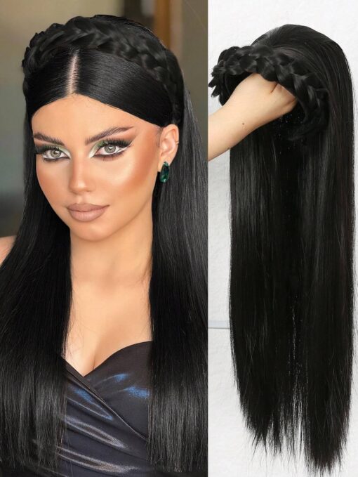 SHEIN Synthetic Hair Band With Long Wavy Extensions With Twisted Braids