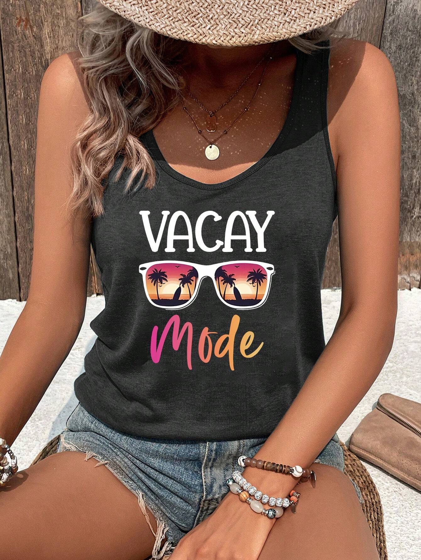 SHEIN INAWLY Sunglasses & Casual Tank Top