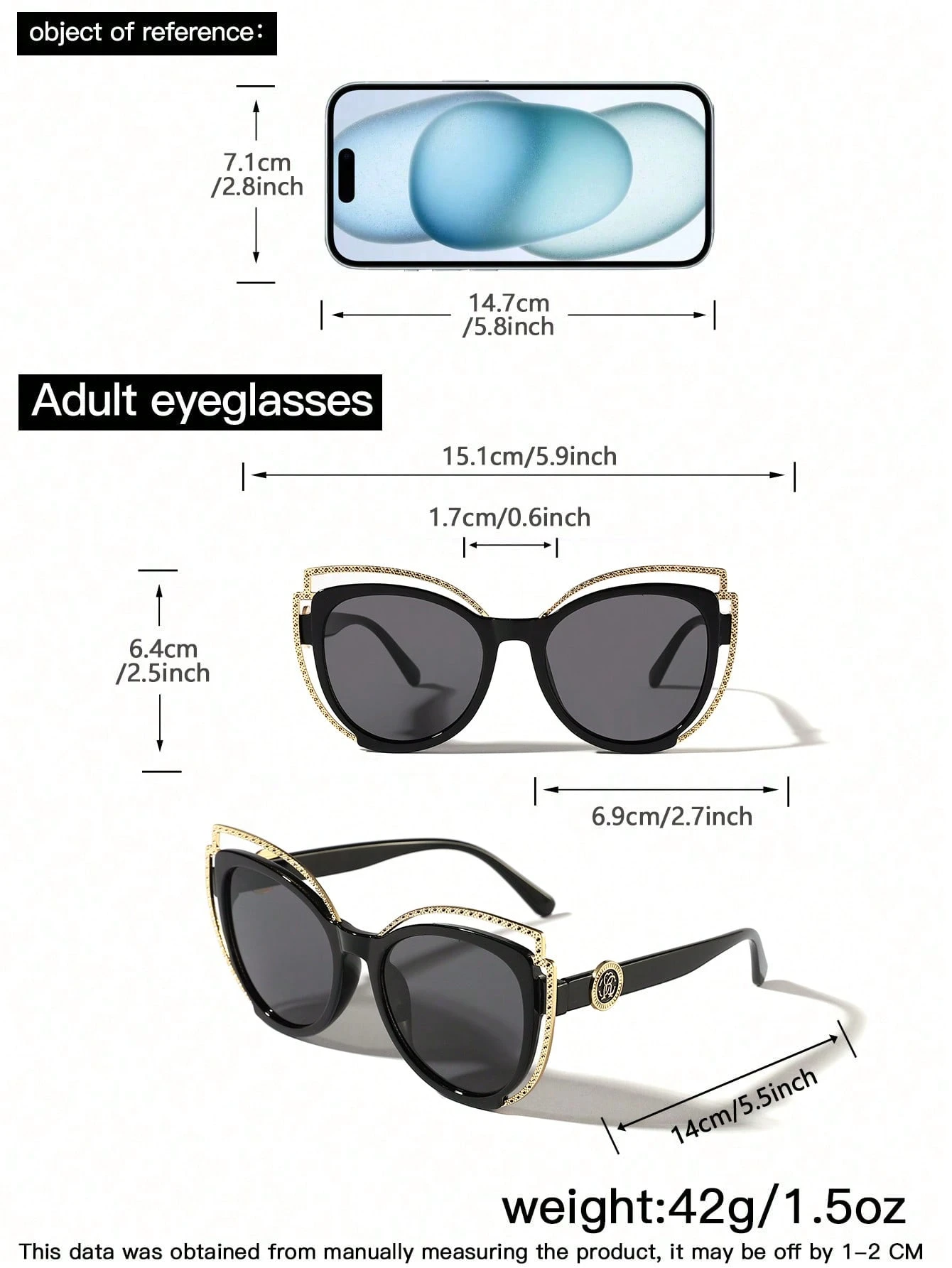 SHEIN RENNES Rennes 1 PC Women's Light Luxury Elegant Cat Eye - Image 4