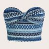 SHEIN ICON Geo Print Twist Front Tube Crop Women Top