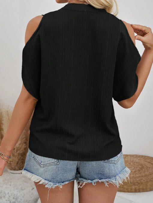 SHEIN LUNE Women's Plain Open Shoulder Everyday Spring/Summer - Image 2