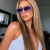 SHEIN Vintage Retro Pilot Style Plastic Fashion Glasses