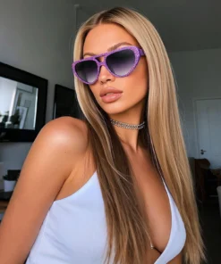 SHEIN Vintage Retro Pilot Style Plastic Fashion Glasses