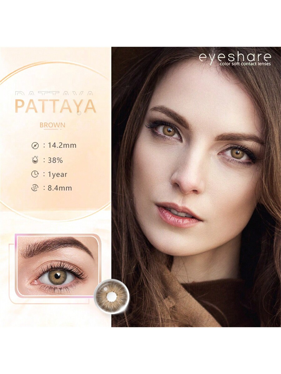 SHEIN 1 Pair Purple Gray Colored Contact Lenses Eye Makeup 14.2mm Yearly Use - Image 3