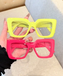 SHEIN 1pc Women's Fashionable Square Cat Eye Large Frame Colorful Stylish Glasses