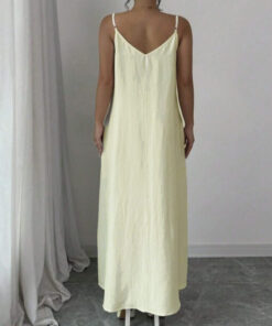 SHEIN Rafferiza Adjustable Strap Loose White Long Cami Dress