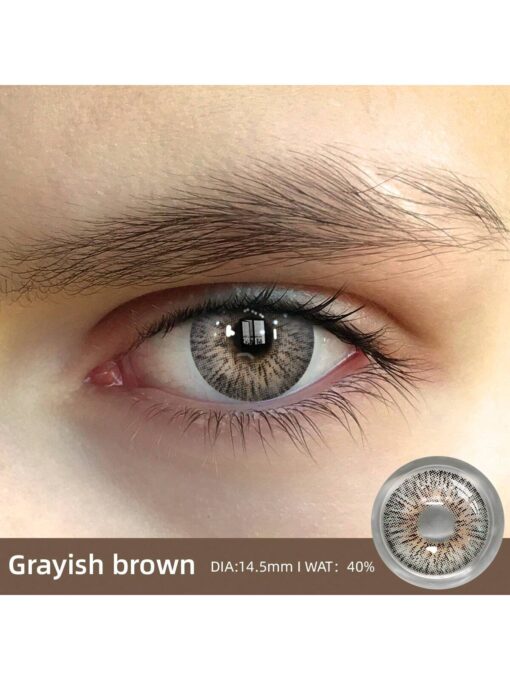 SHEIN 2pcs Grey-Brown Color Cosmetic Soft Contact Lenses - Image 2