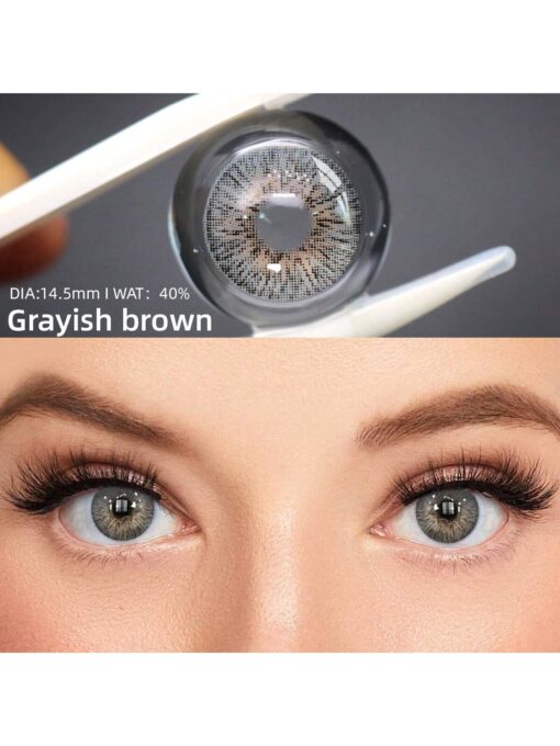 SHEIN 2pcs Grey-Brown Color Cosmetic Soft Contact Lenses - Image 3