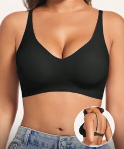 Women's Deep V-Neck Comfortable Wireless Push-Up Bra