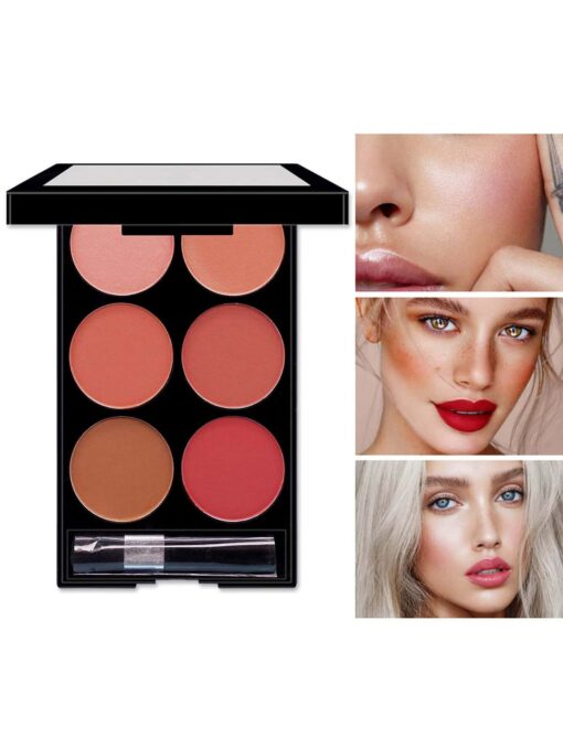 SHEIN 6-color Matte Blush Palette With Brush - Image 3
