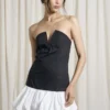 AiiRZ Color Block Plunge Bandeau Bubble Hem Mini Dress