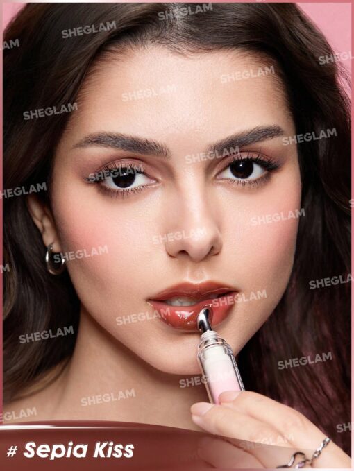 SHEGLAM Booster Shine Plumping Lip Gloss-Sepia Kiss - Image 3