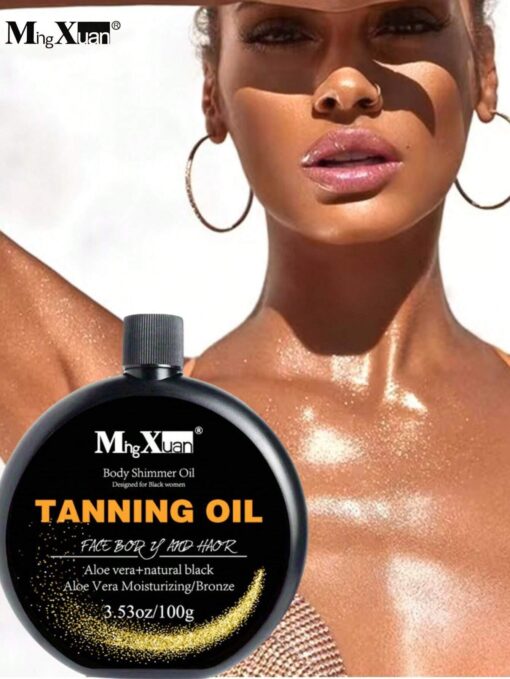 SHEIN 3.38 Fl Oz 100ml Sunless Tanning Oil, No Sunlight Natural Tan, Indoor Tanning