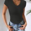 SHEIN PETITE Women's Casual Top With V-Neckline