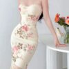 SHEIN Privé Women Floral Lace Patchwork Slim Long Dress