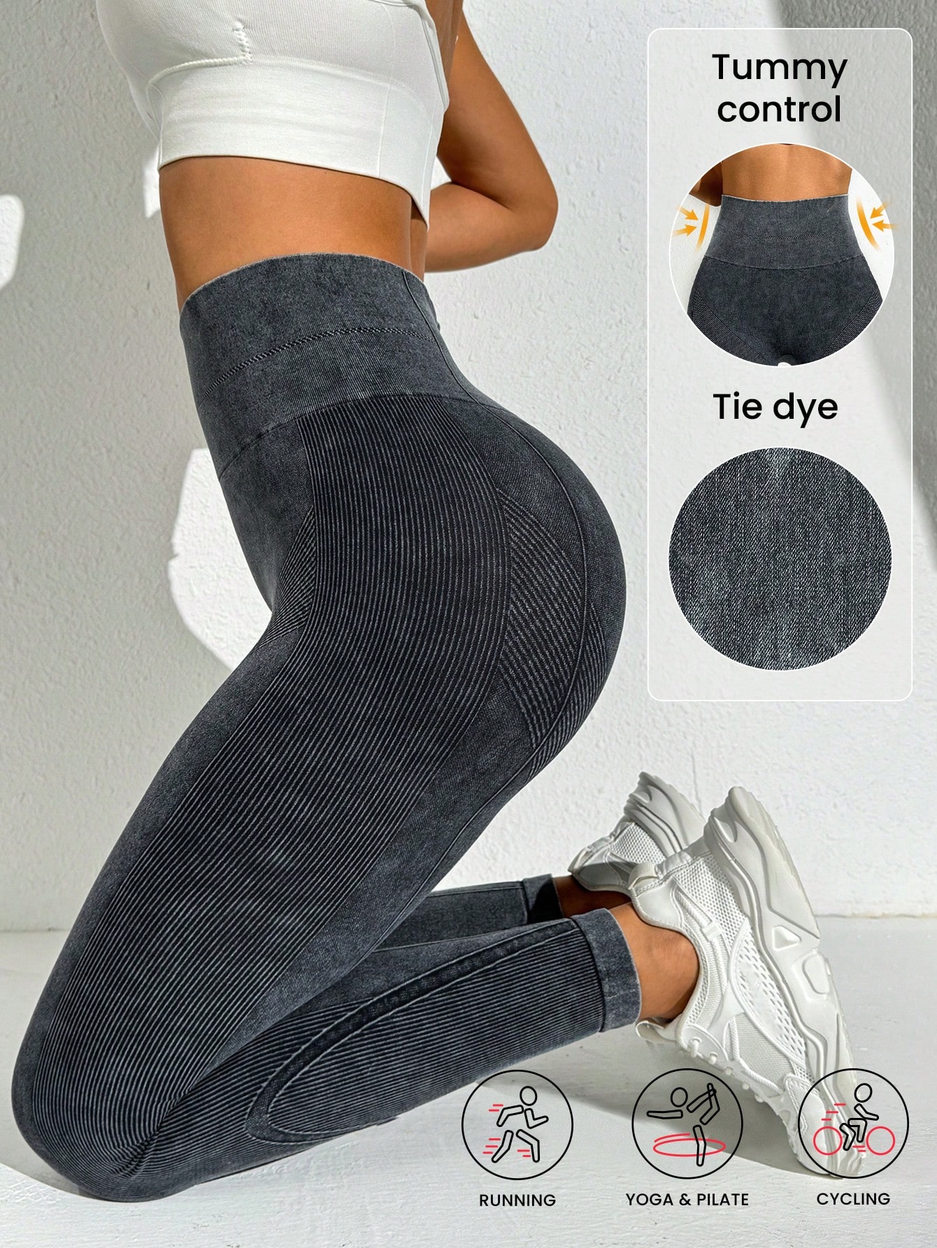 SHEIN Seamluxe SHEIN Sport High Waisted Seamless Tie-Dye Yoga Legging - Image 2