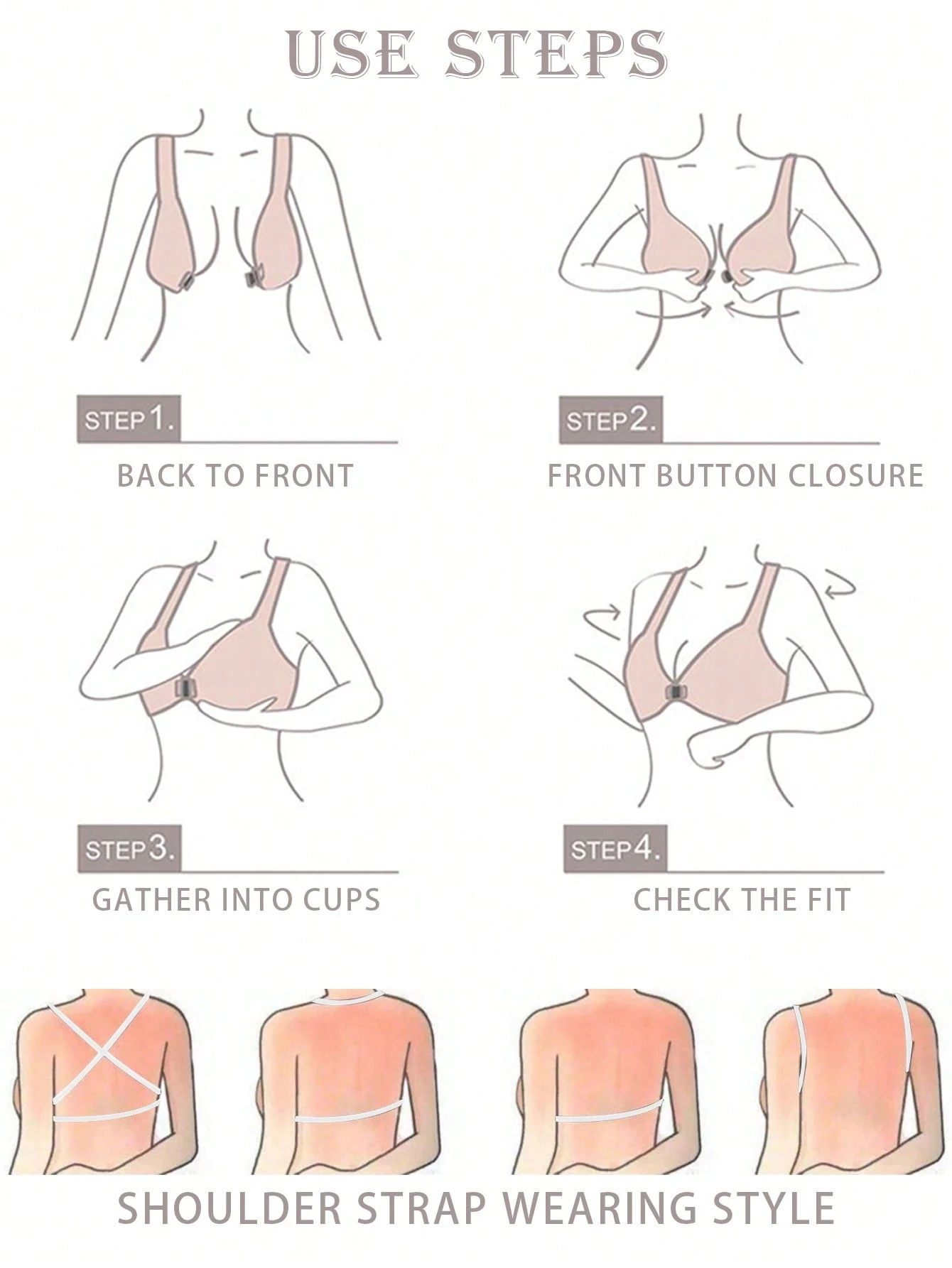 SHEIN Sexy Invisible Shoulder Strap Bra Backless Transparent Strap Push Up Bra - Image 5
