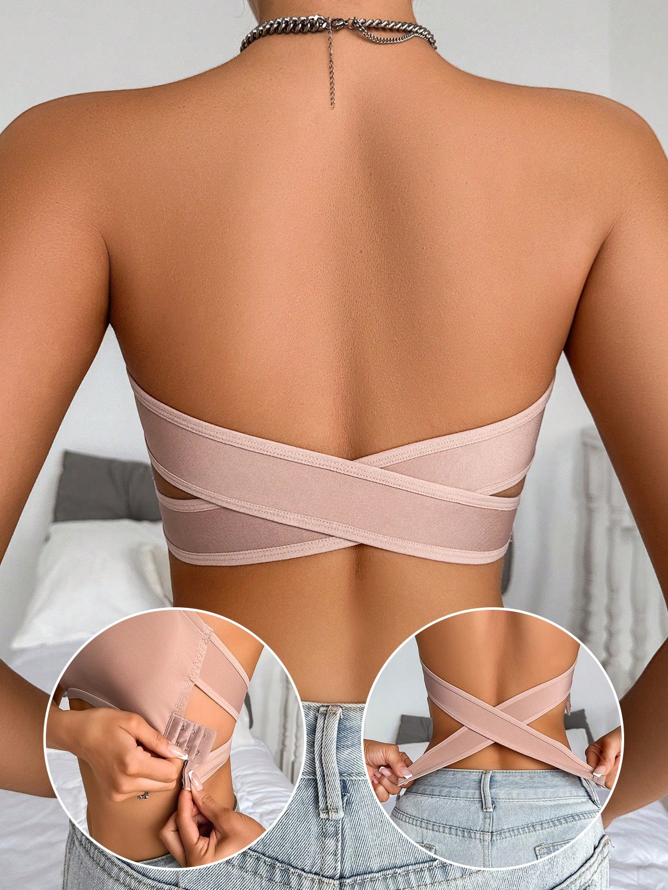 SHEIN Sexy Minimalist Women's Underwear Invisible Bra Wireless