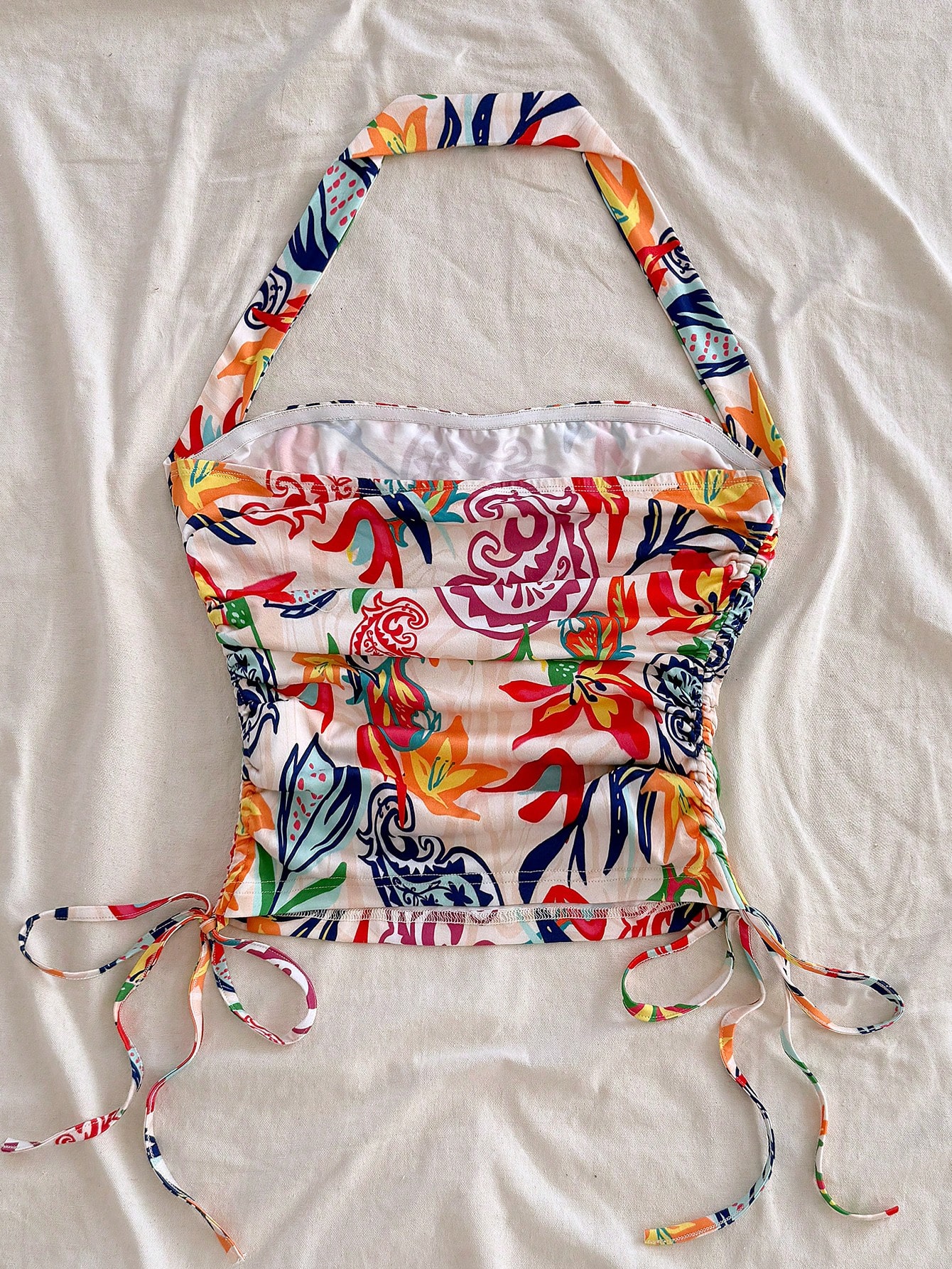 SHEIN Soleia New Vacation Drawstring Neck Design Tank Top - Image 2