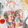 SHEIN Soleia Women's Colorful Print Ruched Camisole Crop Top