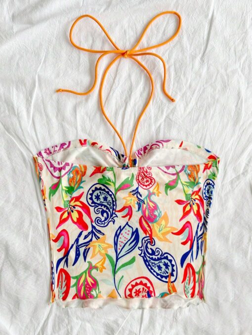 SHEIN Soleia Women's Colorful Print Ruched Camisole Crop Top - Image 2