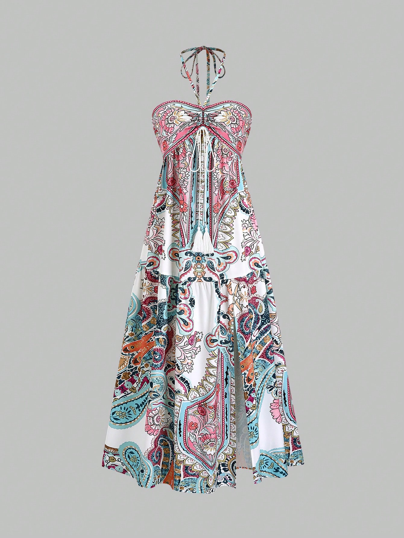 SHEIN Sweetra Bohemian Style Beach Dress, Spaghetti Strap High-End Long Sundress