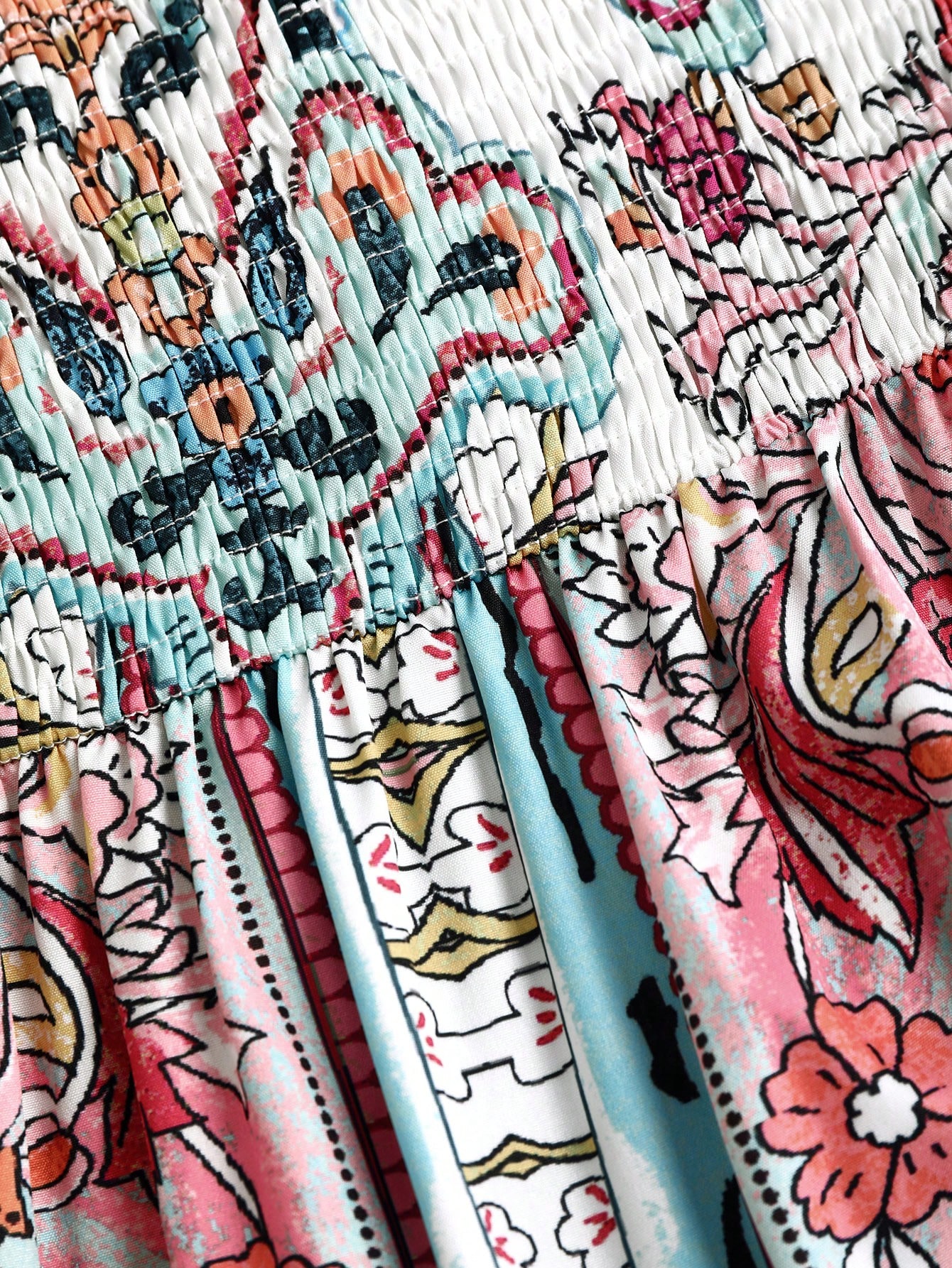 SHEIN Sweetra Bohemian Style Beach Dress, Spaghetti Strap High-End Long Sundress - Image 4