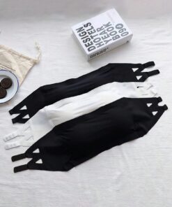 SHEIN Tween Girls Strapless One-Shoulder Seamless Ice Silk Tube Top Breathable Anti-Flash Snap Button Wireless Bra