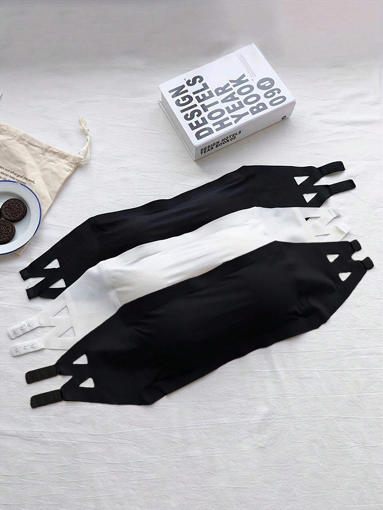 SHEIN Tween Girls Strapless One-Shoulder Seamless Ice Silk Tube Top Breathable Anti-Flash Snap Button Wireless Bra