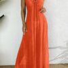 SHEIN Women's Solid Sheer Mesh Sleeveless Split Dress Coverup Summer