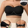 SHEIN Women's Strapless Tube Bra Push Up Bandeau Bra Seamless Wireless