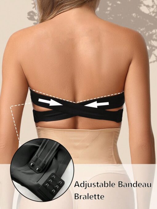 SHEIN Women's Strapless Tube Bra Push Up Bandeau Bra Seamless Wireless - Image 3