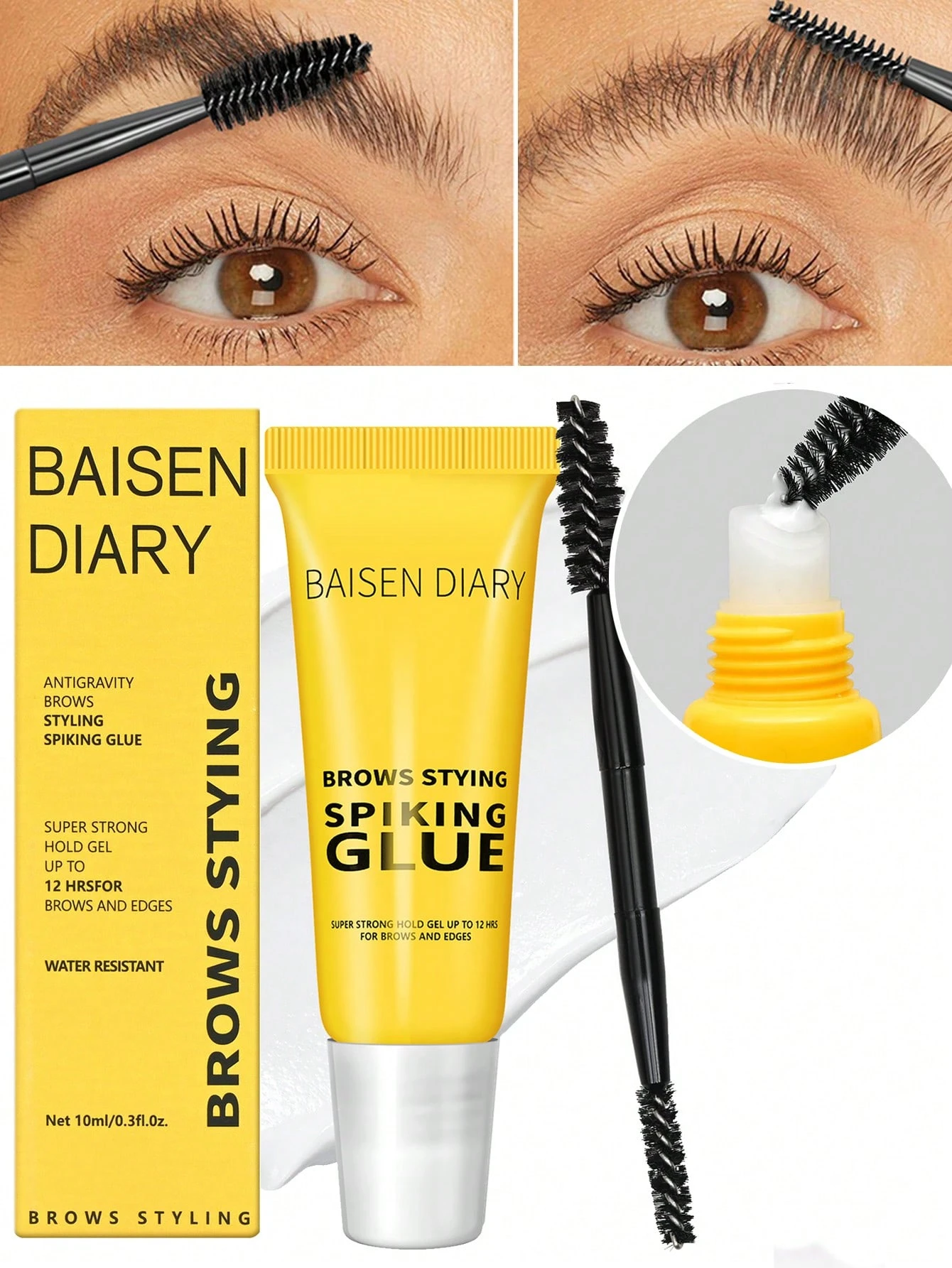 SHEIN Brow Styling Spiking Glue - Clear Eyebrow Setting Gel, Brow Fix Gel