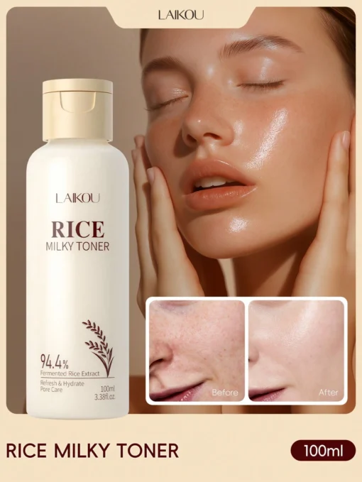 SHEIN LAIKOU 1 Pc Moisturizing LAIKOU Rice Milky Toner 100ml,Minimize Pores Hydrating Toner