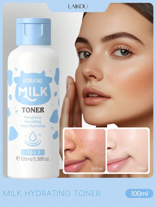 SHEIN 1Pc LAIKOU Milk Hydrating Toner Hydrating & Brighten,100ml Pore Shrinking Hydrating Toner