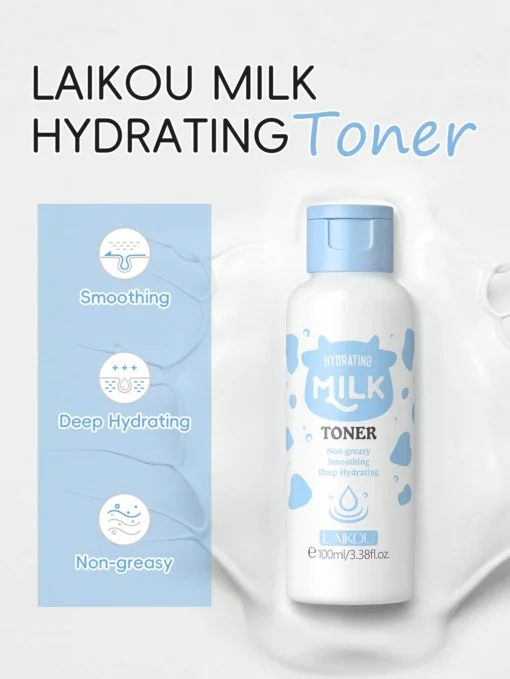 SHEIN 1Pc LAIKOU Milk Hydrating Toner Hydrating & Brighten,100ml Pore Shrinking Hydrating Toner - Image 3