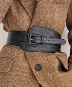 SHEIN 1pc Women's Fashion Crocodile Textured Wide Elastic Waist Belt