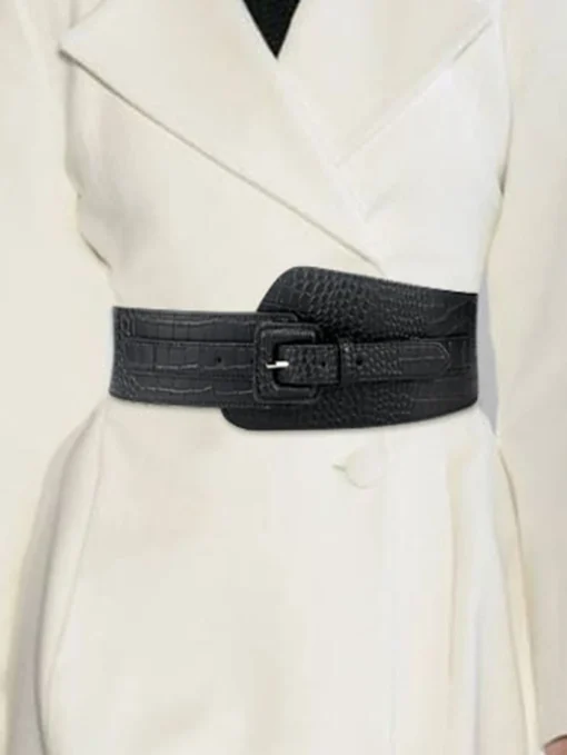 SHEIN 1pc Women's Fashion Crocodile Textured Wide Elastic Waist Belt - Image 4