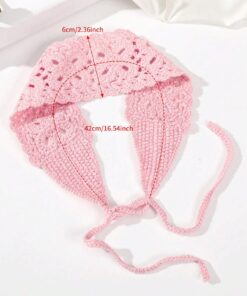 1pc Floral Hollow Knitted Headband,Bandana