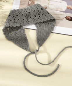 SHEIN 1pc Floral Hollow Knitted Headband,Bandana
