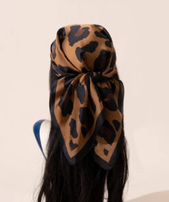 SHEIN 1pc Leopard Print Square Scarf, Headband, Hair Accessory