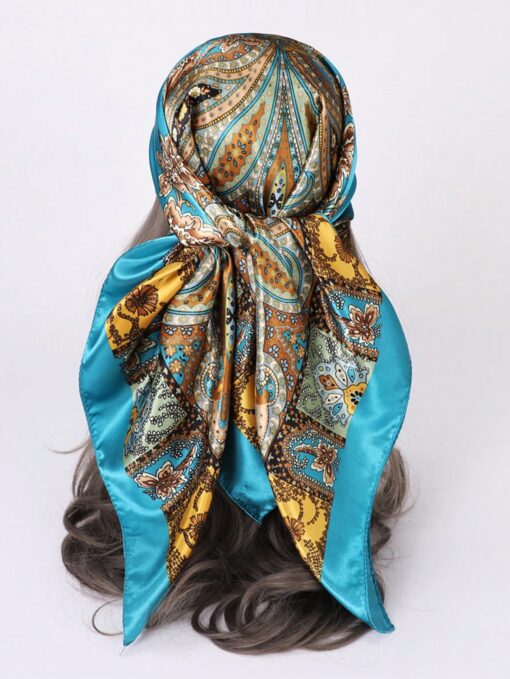 SHEIN 1pc Simple Printed Square Scarf, New Spring Fashion Bandana - Image 3
